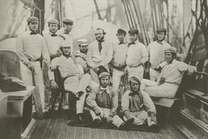 1859年9月7日、イギリスのクリケットチームが初めてアメリカに渡った時の様子（モノクロ写真 作： English Photographer