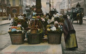 ロンドンのオックスフォードサーカスでフラワーガール 作： English Photographer