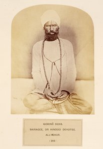 J.フォーブスワトソン著、The People of IndiaのGovind Doss、Bairagee、またはHindoo Devotee、Allyghur、1868年出版（アルブメンプリント） 作： English Photographer