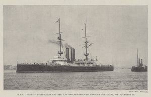 HMSグローリー、ファーストクラスの巡洋艦、11月24日にポーツマス港を中国に向けて出発 作： English Photographer