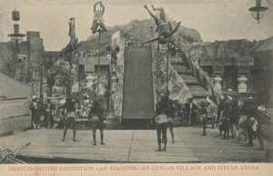 ハーゲンベックの「セイロンの村とインドの闘技場」英仏博覧会（ロンドン 作： English Photographer