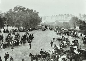 ハイドパークコーナー、ウェストミンスターLB：パークレーンを望むハイドパークコーナー、1896 作： English Photographer