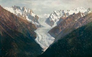カラゴム氷河、コーカサス山脈（カラー写真） 作： English Photographer