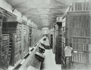 図書館、シオンカレッジ、ビクトリアエンバンクメント、ロンドン市、1885