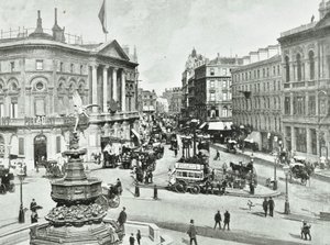 ロンドンパビリオン、ピカデリーサーカス、ウェストミンスターLB：東向き、1896年 作： English Photographer