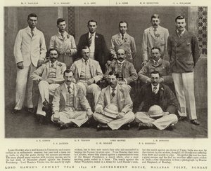 ロードホークスクリケットチーム1892年、ボンベイ、マラバーポイントの総督官邸
