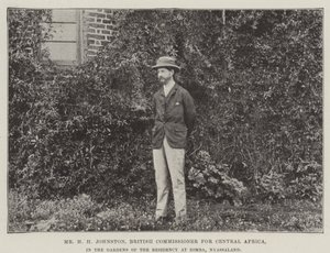 ニャッサランド、ゾンバのレジデンシーの庭園にいる中央アフリカ英国委員、HHジョンストン氏 作： English Photographer