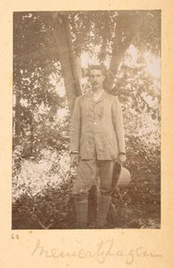 ベイリーによるリチャード・マイナーツハーゲンの肖像画、F.M. ベイリー 1900-03 (セピア写真) 作： English Photographer
