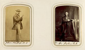 ジョン・フィリップとジョン・ヘンリー・フォーリーの肖像（セピア写真） 作： English Photographer