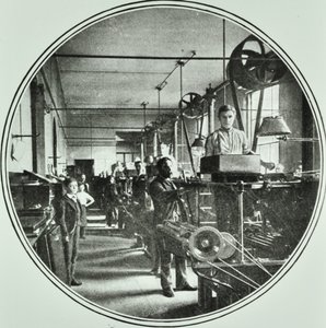 イングランド銀行の印刷部門、ロンドン市スレッドニードルストリート、1890年 作： English Photographer