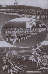 オーストリア継承戦争中の1743年にバイエルン州で行われたデッティンゲンの戦いを再現したもの（モノクロ写真 作： English Photographer