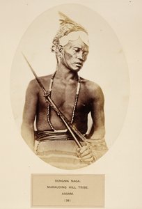 レンマナガ、J。フォーブスワトソンによるインドの民衆からのマローディングヒル族、アッサム、1868年出版（アルブメンプリント） 作： English Photographer