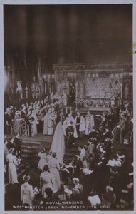 王室の結婚式、ウェストミンスター寺院 1934年11月29日（モノクロ写真 作： English Photographer
