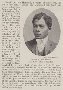 Seyyid Ali bin Hamoud、ザンジバルの新しいスルタン 作： English Photographer