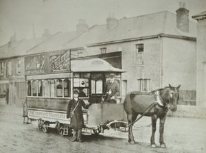 1885年、レッドディアターミナルにあるクロイドントラムウェイズカンパニーの単馬 作： English Photographer