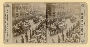 ビクトリア女王のダイヤモンドジュビリーの立体プリント、1897年6月28日 作： English Photographer