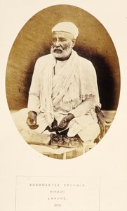 J.フォーブスワトソンによるインドの人々のSuroosatee Brahmin、Hindoo、Lahore、1868年出版（アルブメンプリント） 作： English Photographer