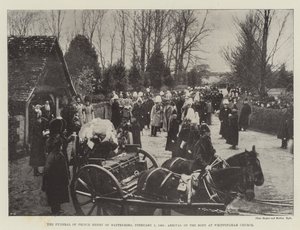 1896年2月5日、バッテンベルクのヘンリー王子の葬儀、ウィッピンガム教会での遺体の到着