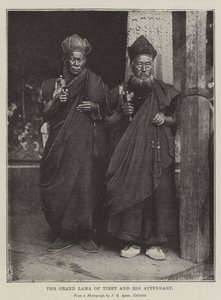 チベットの大ラマとその付き添い 作： English Photographer