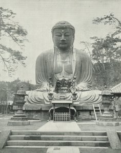 ブロンズ大仏（日本）（モノクロ写真