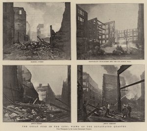 街の大火、荒廃した地区の眺め 作： English Photographer