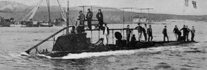 The Lost Lutin：フランスの潜水艦が最後の航海でビゼルタ港を去る、The Graphic、1906年10月27日に公開