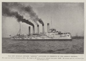 ドイツ皇帝の存在下で打ち上げられた新しいロシアの巡洋艦Askold 作： English Photographer