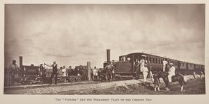 「パイオニア」と開業日の常設列車、p.103「新しい国のための報酬鉄道」より。 中国で最初の鉄道についてのいくつかの説明とともに...」、リチャード C. レイピア著