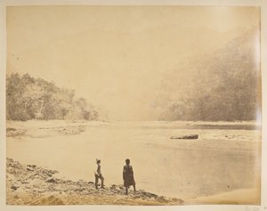Bheerkotee の Teesta。  ダージリンの景色。 1870年代 作： English Photographer