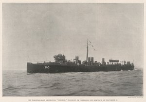 12月2日、ハリッジ沖の衝突で損傷した魚雷艇駆逐艦サーモン 作： English Photographer