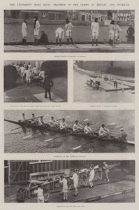 大学のボートレース、ヘンリーとクックハムでのクルーの練習 作： English Photographer