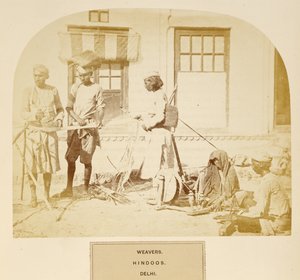 J. Forbes Watson著、The People of IndiaのWeavers、Hindoos、Delhi、1868年出版（アルブメンプリント） 作： English Photographer