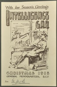 季節のご挨拶、インテリジェンスGHQ、1918年のEMジャックからのクリスマス1918年 作： English Photographer