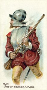 1588年、スペイン軍艦隊の時 作： English School