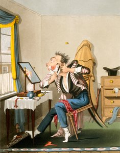 鈍いかみそり、パブ。ハント作、1827年（カラーエッチング） 作： English School