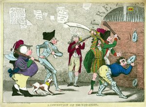 A Convention of the Not-Ables, pub.1787年（手彩色彫刻）。 作： English School