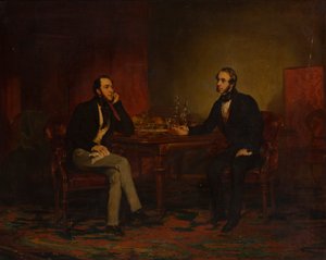 会話の断片、1840年頃（キャンバスに油彩） 作： English School