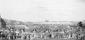 1822年5月25日、Gハンフリー発行のバッキンガム宮殿にある陛下の応接室に出入りする会社の正しい表現 作： English School