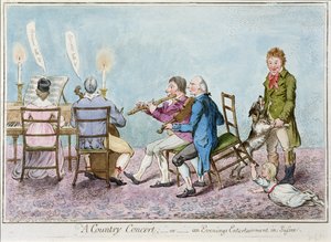 1798年にハンナハンフリーによって出版されたカントリーコンサート、またはサセックスのイブニングエンターテイメント（手描きのエッチング） 作： English School