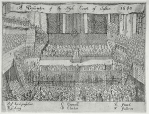 高等裁判所の説明（チャールズ一世の裁判）、17世紀 作： English School