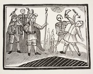 盲目の男と死の間の対話、ジョン・アシュトンによる18世紀のChap-booksからのイラスト、パブ。 1882 作： English School