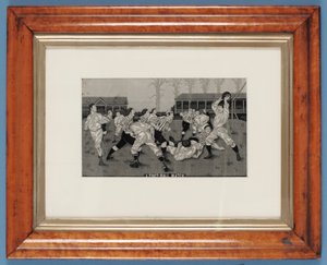 サッカーの試合（bwリトグラフ） 作： English School