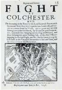 1648年に印刷されたコルチェスターでの大げさな戦い 作： English School