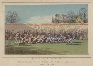 A "Hot" at Foot Ball（カラーリトグラフ 作： English School