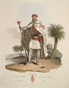 テンプル騎士団、「初期から 6 世紀までの英国諸島の元の住民の衣装に、アングロの祖先であるバルト海の西海岸のゴシック諸国の衣装が追加された」のイラスト 作： English School