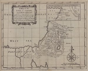 アブラハムがカナンの地に寄留した時の地図と、それに隣接する地域の地図。 作： English School