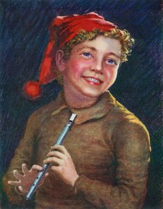 A Merry Piper（カラーリトグラフ 作： English School
