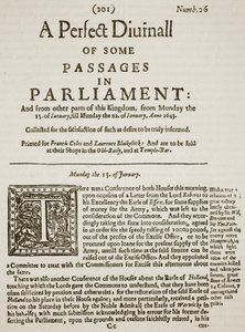 パーフェクトディウナール、1643号の最初のページの複製、1643年、カッセルズのイラスト入りイングランドの歴史（セピア写真） 作： English School