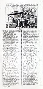 「1641年に書かれたカンタベリー後期司教、W。ラウドの予言、それに従って成立する」、1645年に出版された南北戦争 作： English School