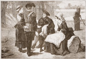 ジェームズエイトケンワイリー（1808〜1890年）によるパブのプロテスタントの歴史のイラストからのイラストを友人に聖書を読むモーのプロテスタント労働者。 1878 作： English School